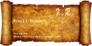 Knoll Róbert névjegykártya